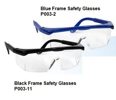 Safety Glasses – Black Frame, Clear Lens P003-11 Plasdent