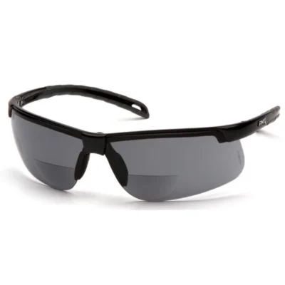 Black wraparound sport sunglasses with dark gray lenses and PMX logo on the temple.